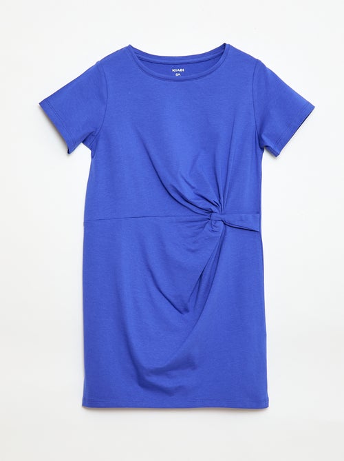 Vestido T-shirt Midi com Laço Decorativo na Frente - Kiabi