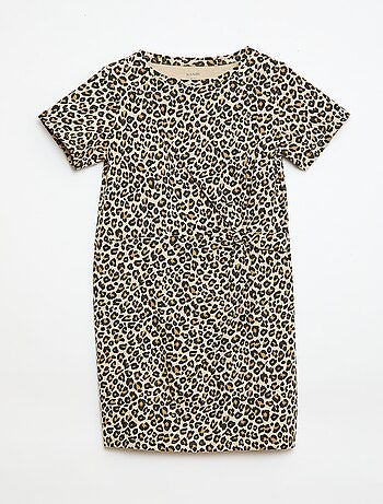 Vestido T-shirt Midi com Laço Decorativo na Frente