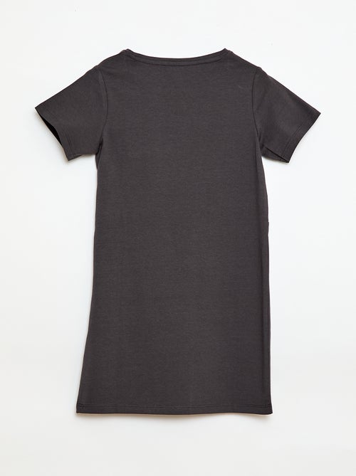 Vestido T-shirt Midi com Laço Decorativo na Frente - Kiabi