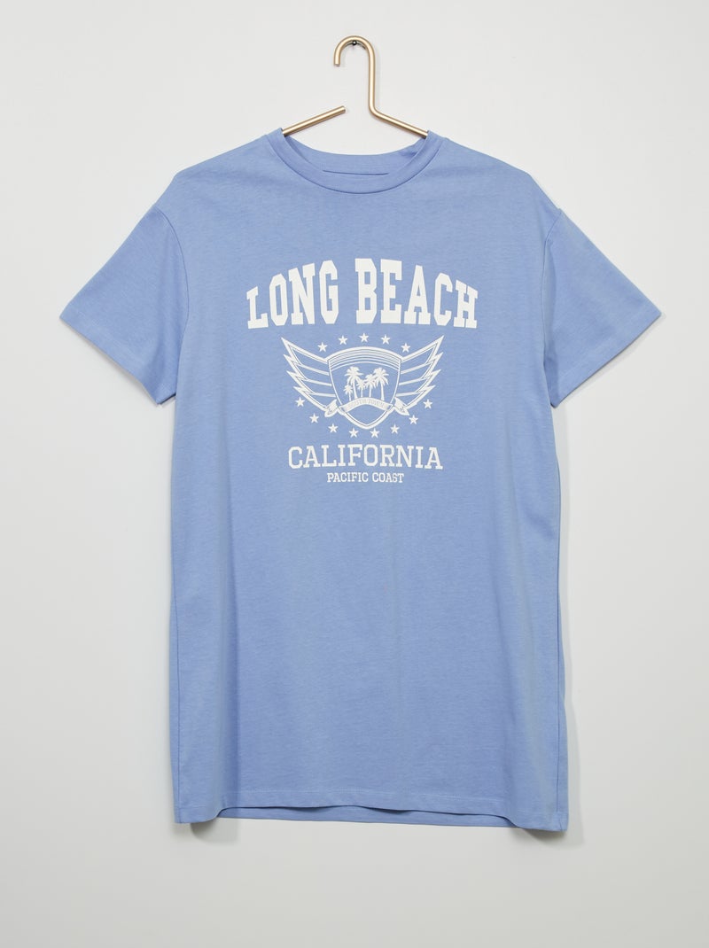 Vestido t-shirt 'tie and dye' AZUL - Kiabi