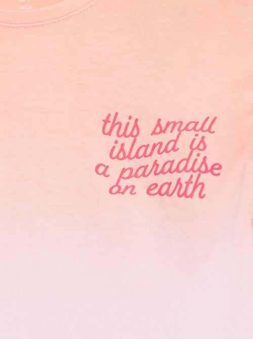 Vestido t-shirt tie and dye com mangas com folhos - Kiabi