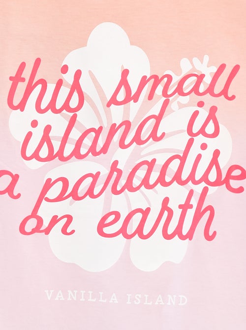 Vestido t-shirt tie and dye com mangas com folhos - Kiabi