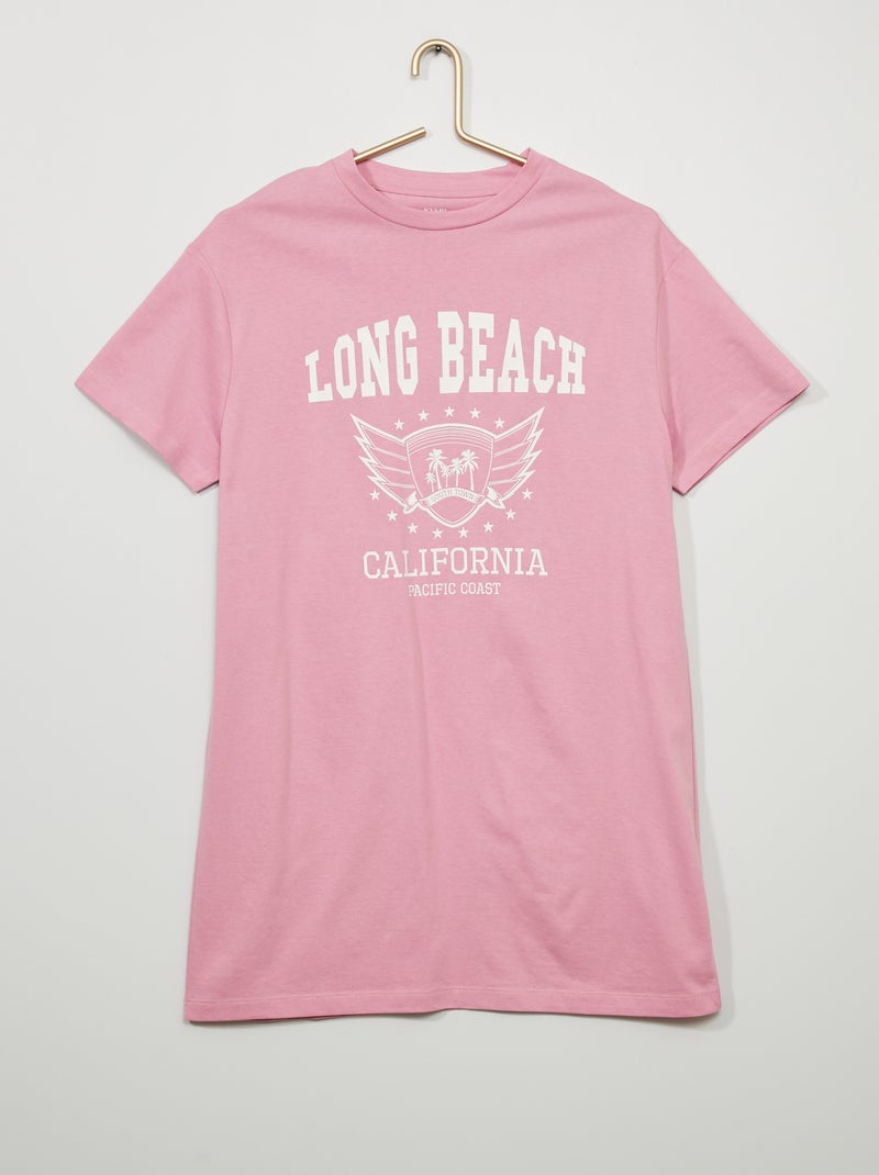 Vestido t-shirt 'tie and dye' ROSA - Kiabi