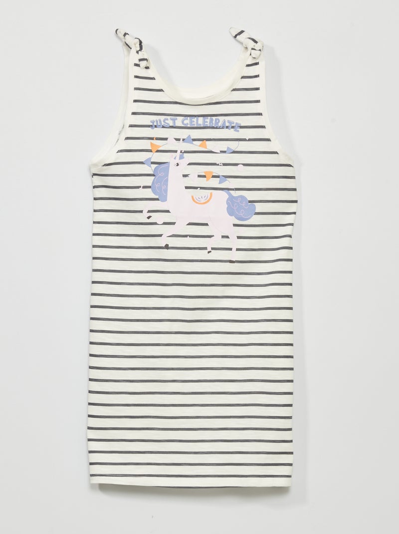 Vestido t-shirt 'unicórnio' BRANCO - Kiabi