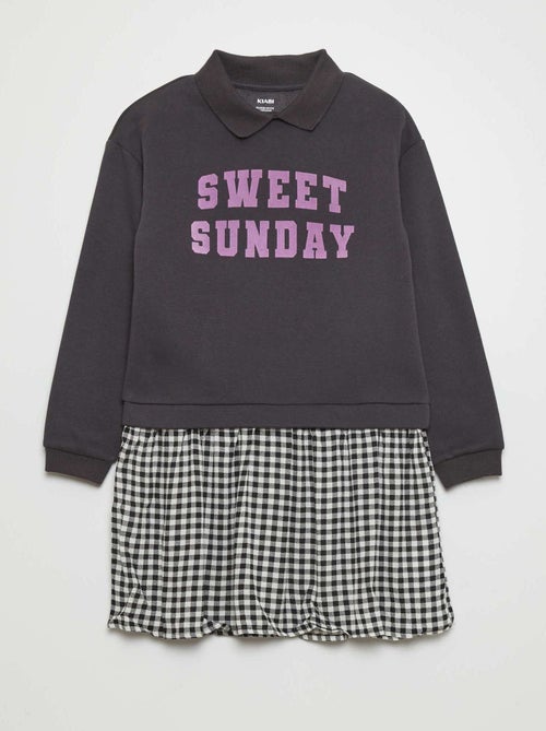 Vestido tipo sweatshirt 2 em 1 estampado - Kiabi