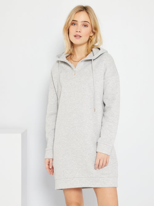 Vestido tipo sweatshirt com bordado - Kiabi