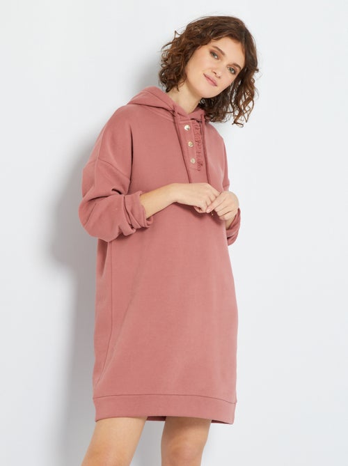 Vestido tipo sweatshirt com bordado - Kiabi
