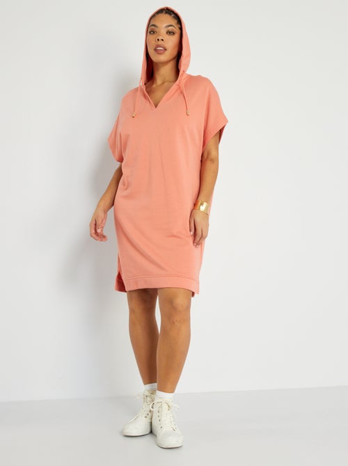 Vestido tipo sweatshirt com capuz - Kiabi