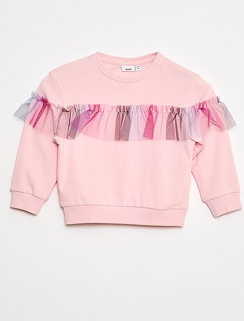Vestido tipo sweatshirt com tule - Guppy