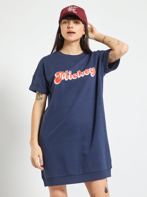 Vestido tipo sweatshirt em french terry 'Mickey' - Kiabi