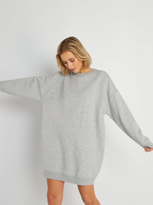 Vestido tipo sweatshirt em moletão - Kiabi
