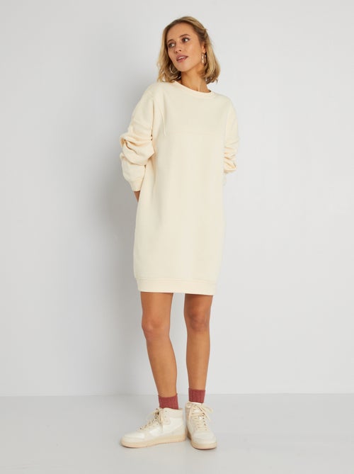 Vestido tipo sweatshirt em moletão - Kiabi