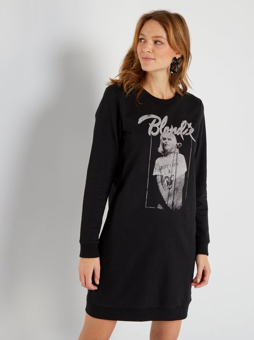 Vestido tipo sweatshirt em moletão - Kiabi