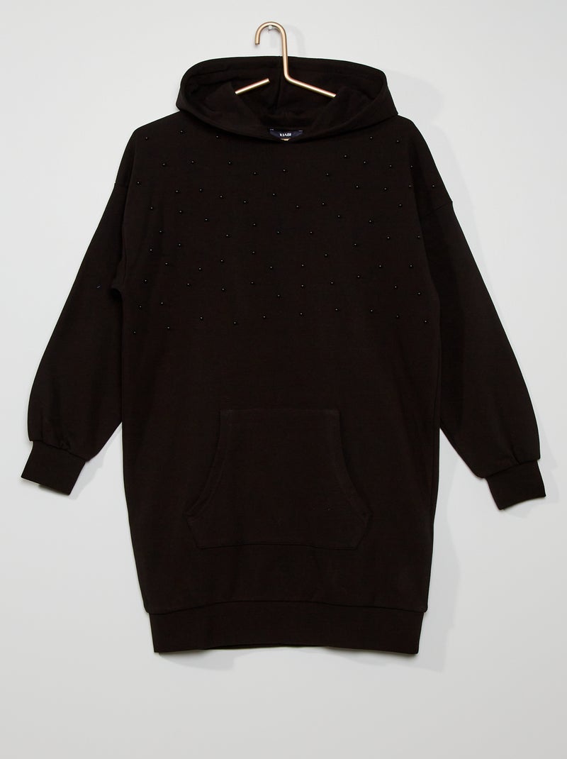 Vestido tipo sweatshirt Preto - Kiabi