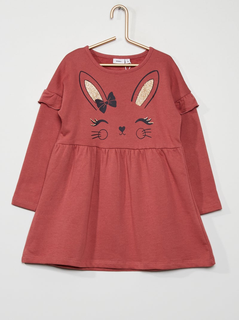 Vestido tipo sweatshirt Rosa - Kiabi