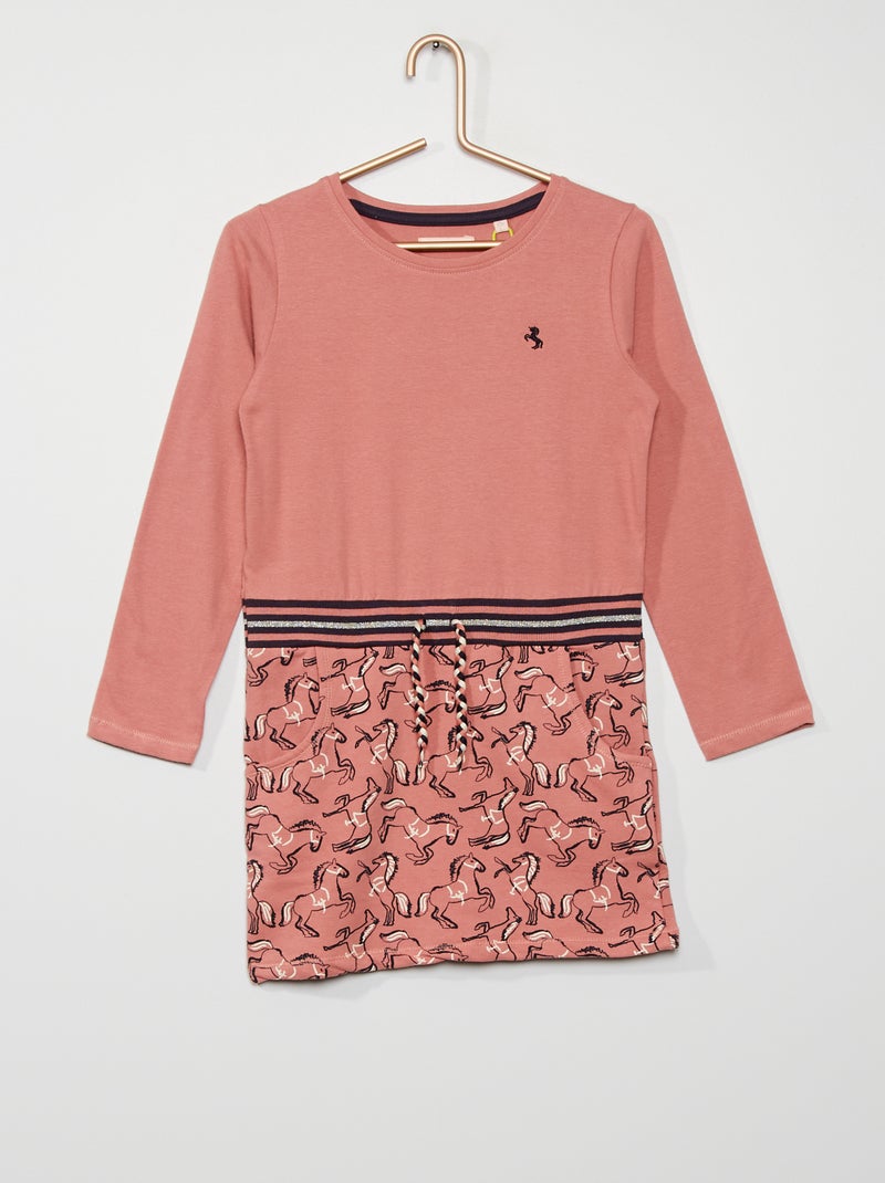 Vestido tipo sweatshirt Rosa - Kiabi