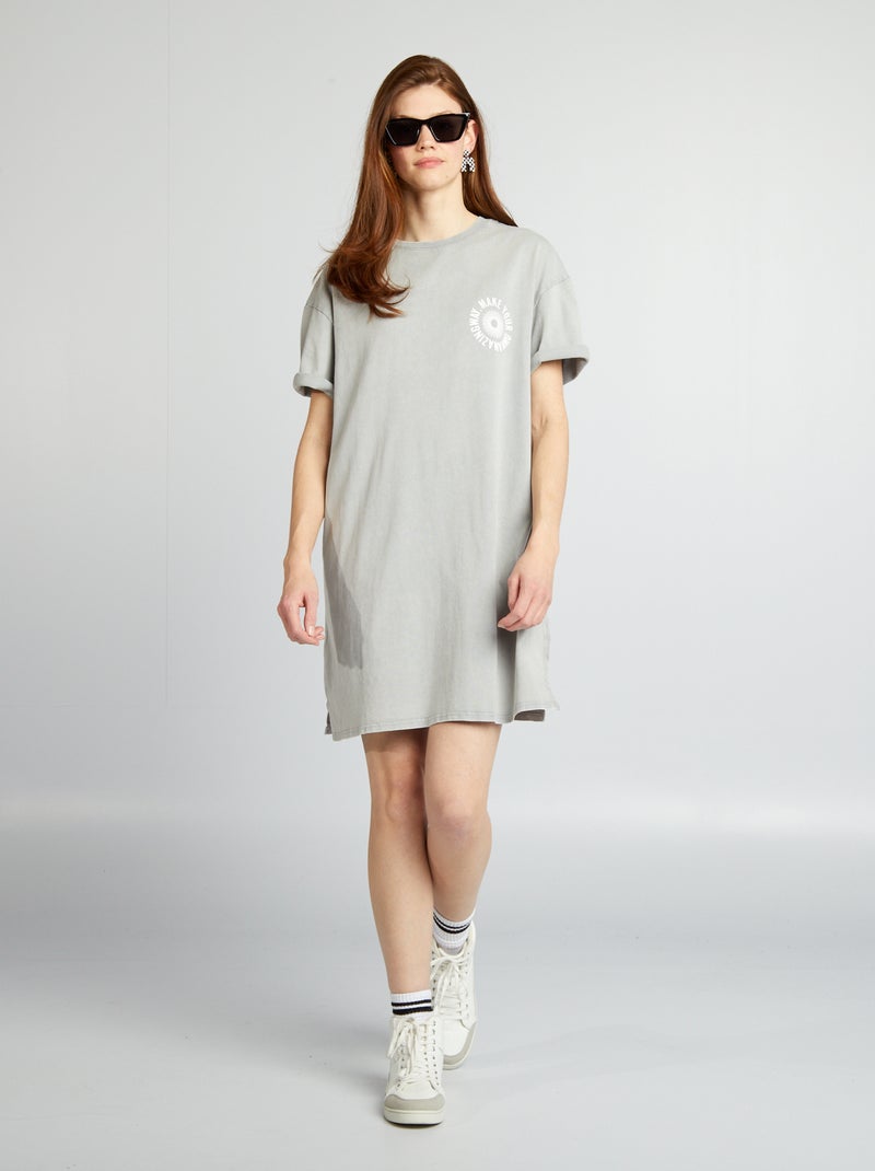 Vestido tipo t-shirt CINZA - Kiabi