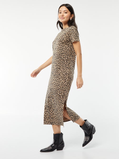 Vestido tipo t-shirt comprido - Kiabi