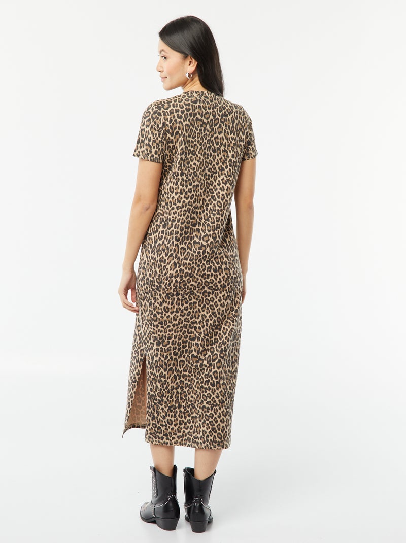 Vestido tipo t-shirt comprido BEGE - Kiabi