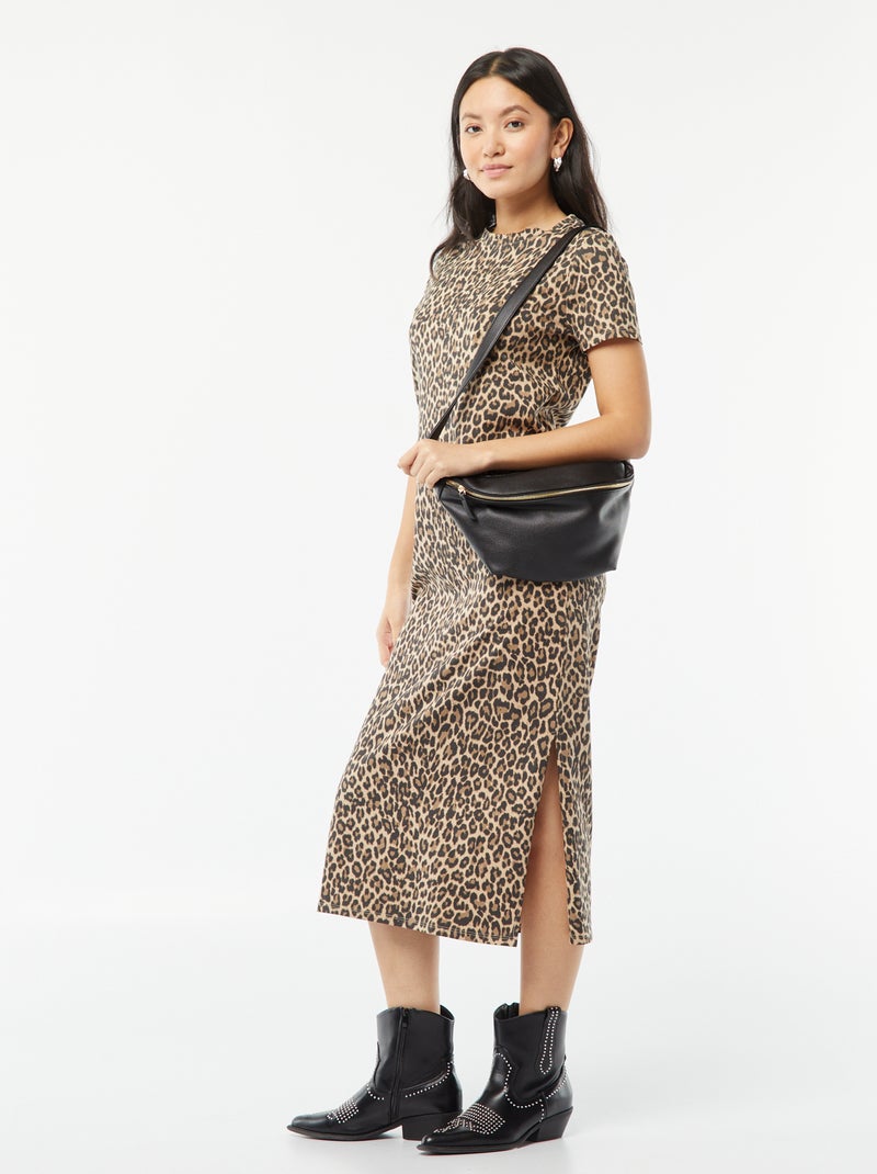 Vestido tipo t-shirt comprido BEGE - Kiabi
