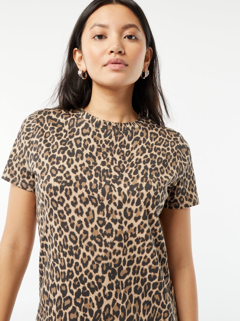 Vestido tipo t-shirt comprido BEGE - Kiabi