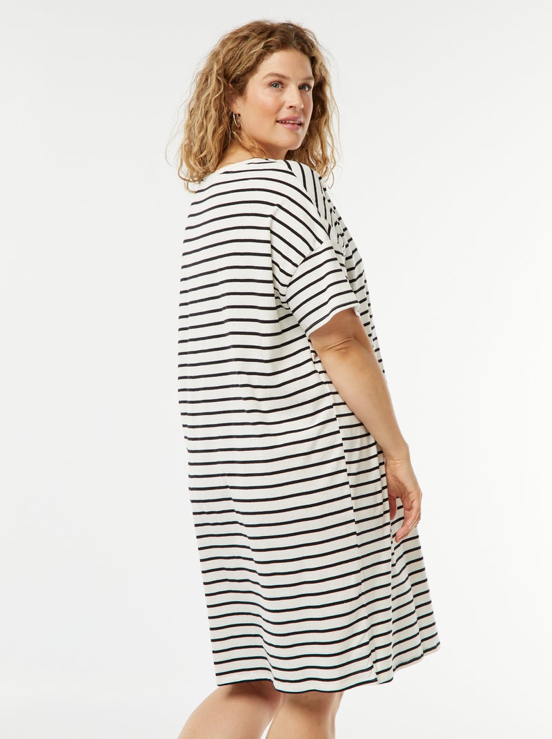 Vestido tipo t-shirt comprido BRANCO - Kiabi