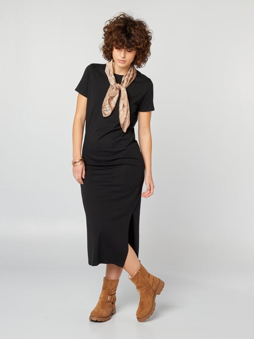 Vestido tipo t-shirt comprido - Kiabi