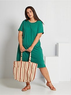 Vestido tipo t-shirt fluido - Kiabi