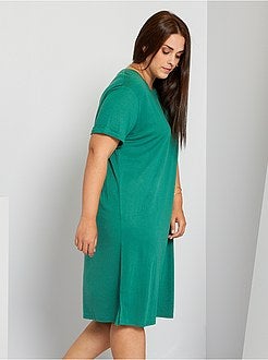 Vestido tipo t-shirt fluido - Kiabi