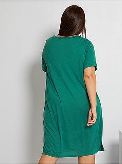 Vestido tipo t-shirt fluido - Kiabi