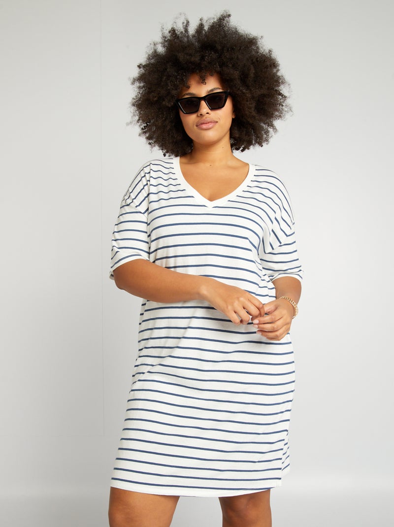 Vestido tipo t-shirt largo BRANCO - Kiabi