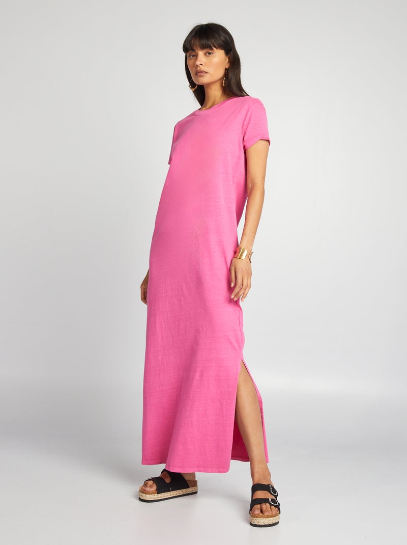 Vestido tipo t-shirt maxi ROSA - Kiabi