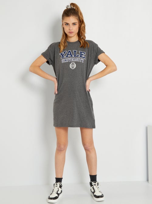 Vestido tipo t-shirt oversize em jersey - Kiabi