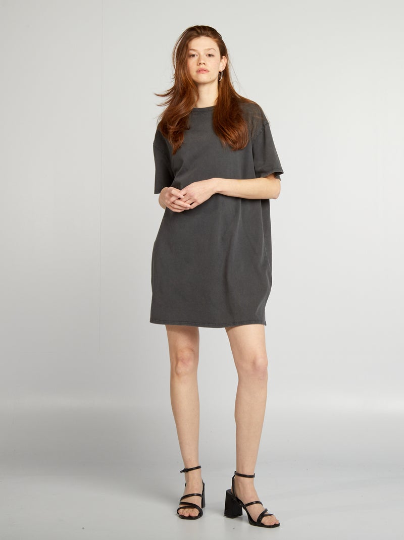 Vestido tipo t-shirt PRETO - Kiabi
