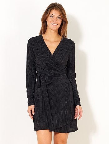 Mulher do 34 até 48 - Vestido trespassado com cinto - Kiabi