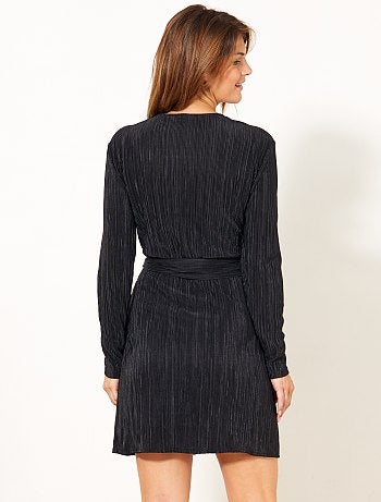 Mulher do 34 até 48 - Vestido trespassado com cinto - Kiabi