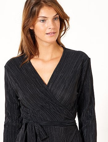 Mulher do 34 até 48 - Vestido trespassado com cinto - Kiabi