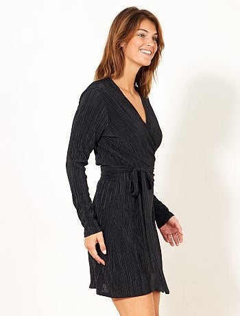 Mulher do 34 até 48 - Vestido trespassado com cinto - Kiabi