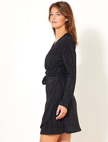 Mulher do 34 até 48 - Vestido trespassado com cinto - Kiabi