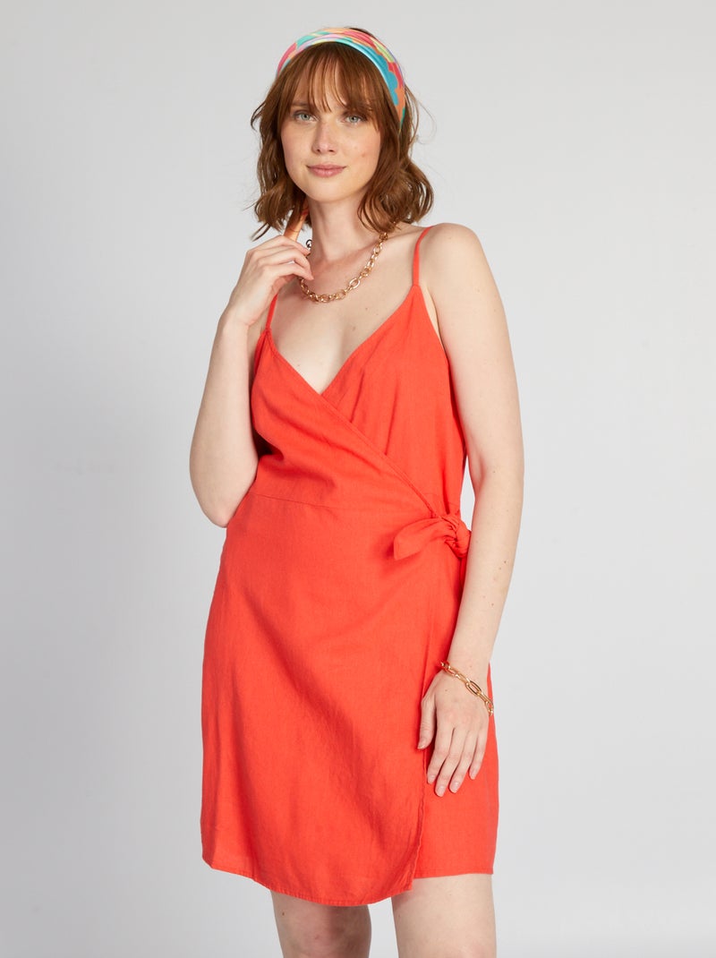 Vestido trespassado Vermelho - Kiabi