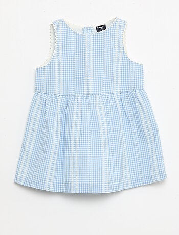 Vestido vichy em gaze de algodão