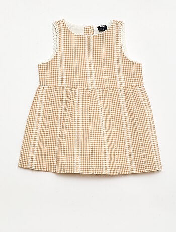 Vestido vichy em gaze de algodão