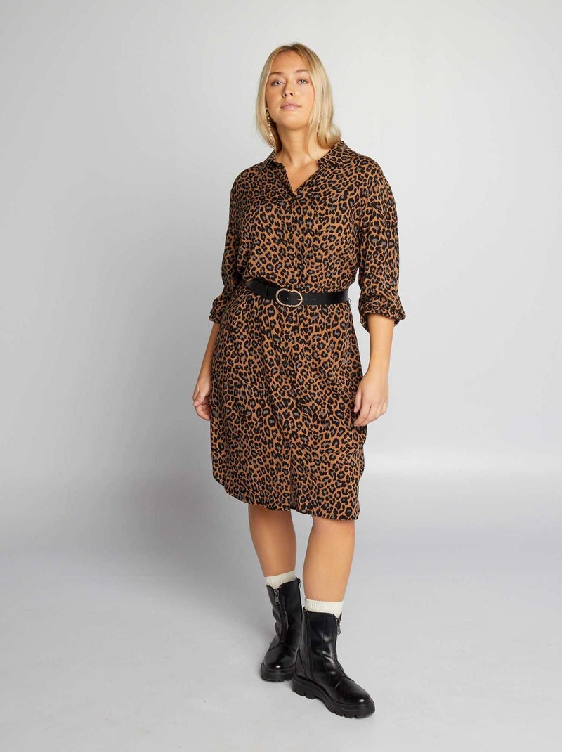 Vestido.camisa 'leopardo' 'Only Carmakoma' Leopardo - Kiabi