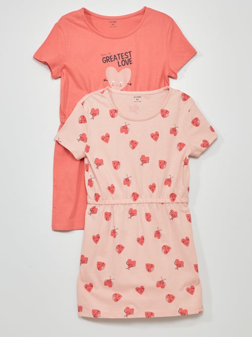 Vestidos em jersey com estampado - Lote de 2 - Kiabi