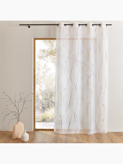 Voil estampado com motivo vegetal e ilhós - Kiabi