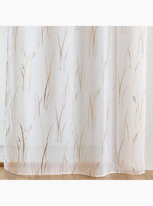 Voil estampado com motivo vegetal e ilhós - Kiabi