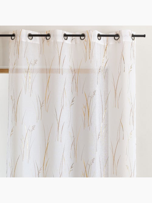 Voil estampado com motivo vegetal e ilhós - Kiabi
