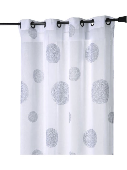 Voile branco com bordados redondos - Kiabi