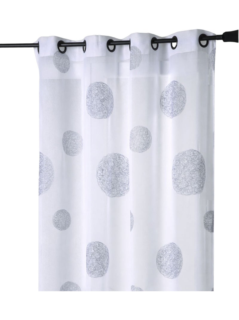 Voile branco com bordados redondos Branco sujo - Kiabi