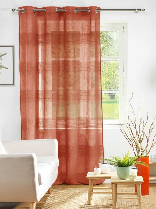 Voile de chenille com efeito de linho às riscas - Kiabi